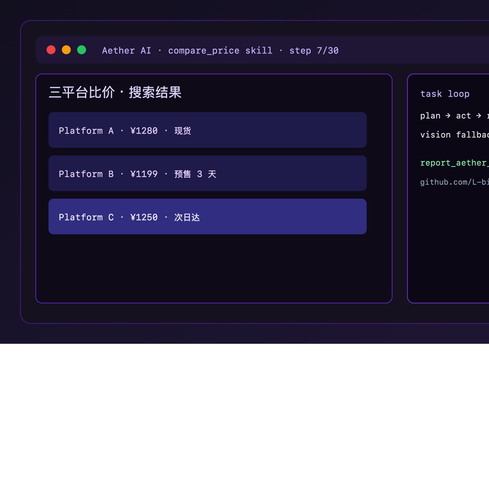 Aether AI 浏览器 Agent
